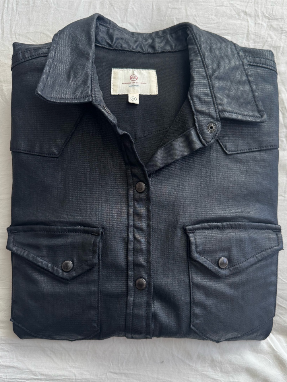 AG Adriano Goldschmied Black Faux Leather Jacket